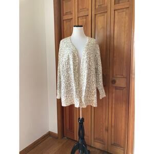 CJ Banks Animal Print Fuzzy Cardigan, Size 1X